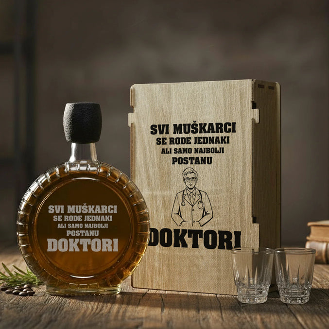 Poklon set za Doktora, sa 2 čašice (rakija nije uključena)