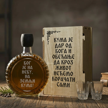 Poklon set za Kumu, sa 2 čašice (rakija nije uključena)