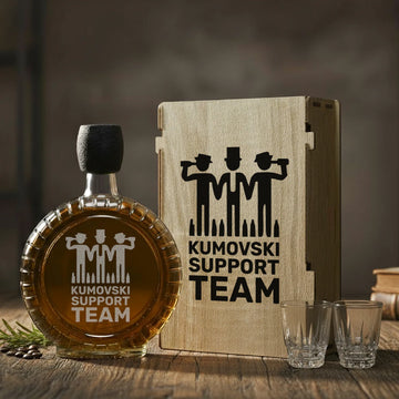 Poklon set Kumovski Tim, sa 2 čašice (rakija nije uključena)