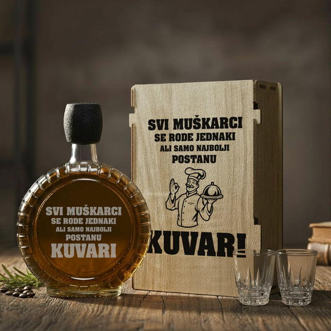 Poklon set za zanatlije - Kuvari, sa 2 čašice (rakija nije uključena)