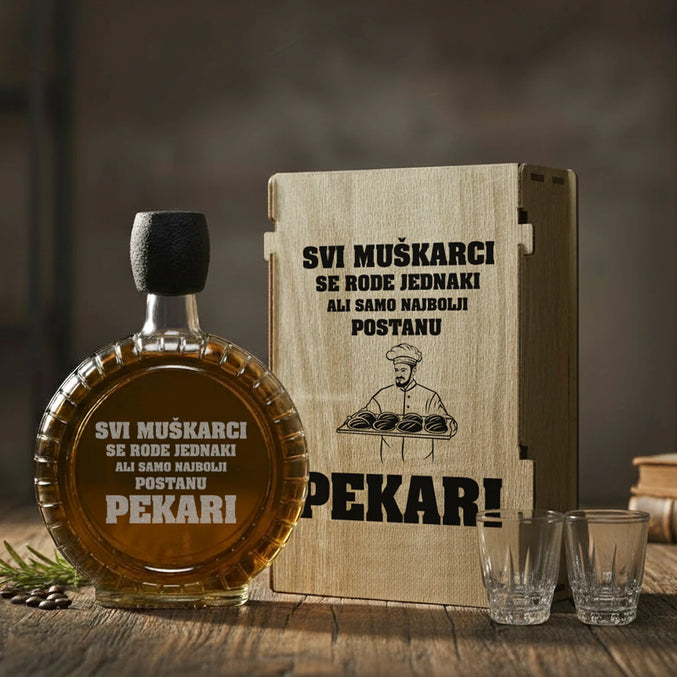 Poklon set za zanatlije - Pekari, sa 2 čašice (rakija nije uključena)