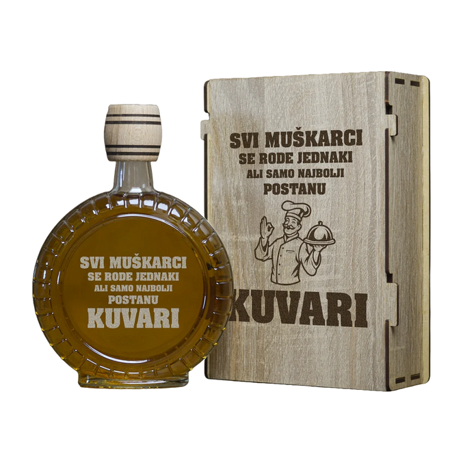 Poklon za Kuvare, izgravirana kutija sa čuturom za rakiju