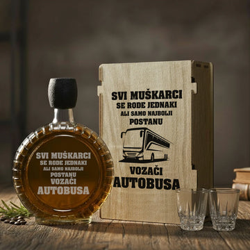 Poklon set za vozače - Vozač autobusa, sa 2 čašice (rakija nije uključena)